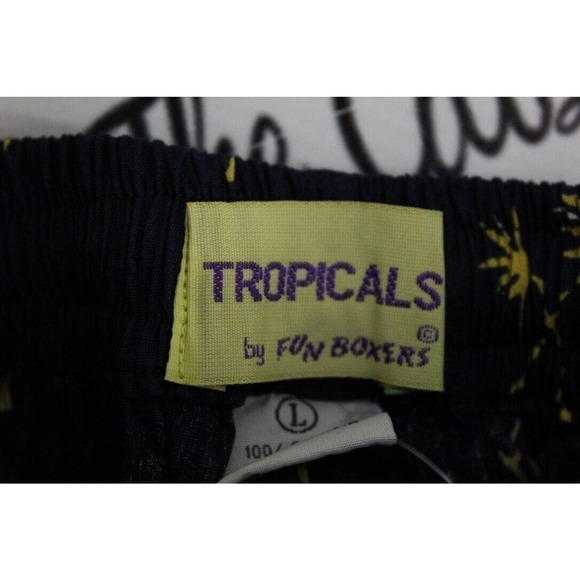 VTG NOS Fun Boxers 1950s Look Tropicals Mens Pajamas Shorts Palm Tree Print - Picture 6 of 6